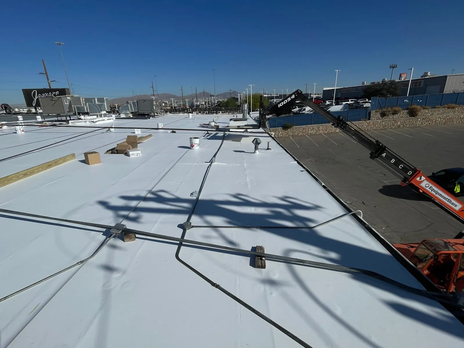 Cover board on the left, new TPO on the right