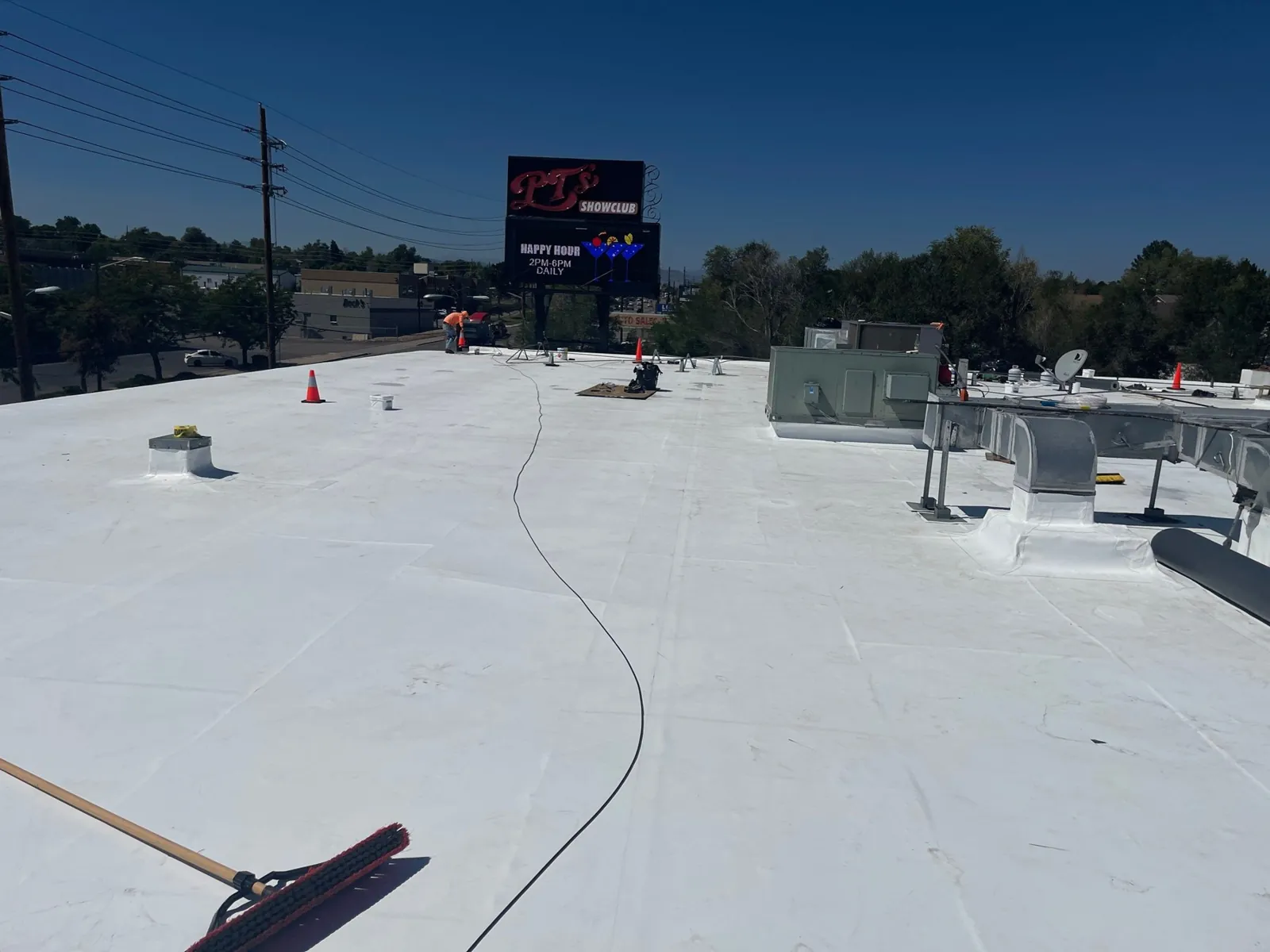PT's Showclub roof with the club's sign in the background